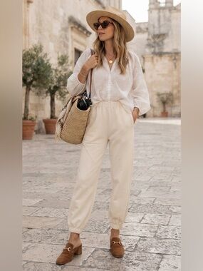 LILLUSORY Butter-Soft Cream Cinched Joggers